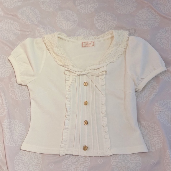 LIZ LISA Tops - Penderie by Liz Lisa | Sailor Collar Cropped Shirt